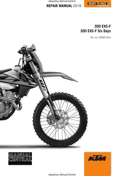 KTM 2018 - 350 Exc-f Six Days - Service Workshop Repair Manual