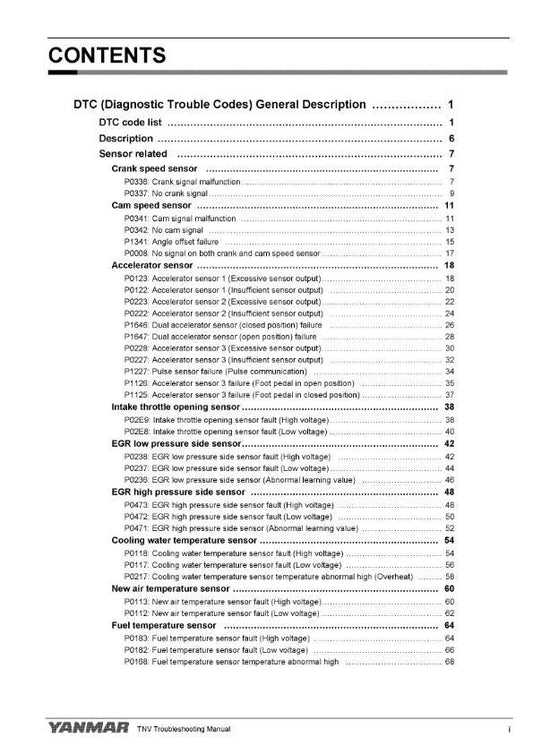 Yanmar Industrial Engine -  3TNV88 3TNV86  4TNV88 4TNV86 4TNV98 - Troubleshooting Manual