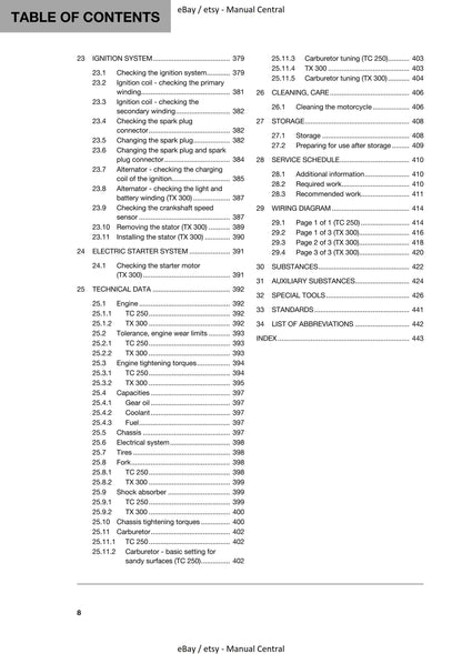 Husqvarna 2019 - TC 250 TX 300 - Workshop Service Repair Manual