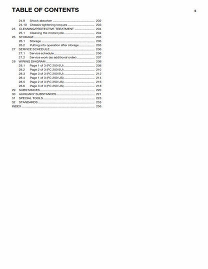 Husqvarna 2015 - FC 250 - Service Workshop Repair Manual