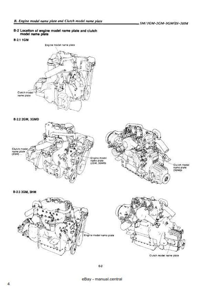 Yanmar Marine Diesel Engine 1GM(10L) 2GM(F)(L) 3GM(D)(F)(L) 3HM(F)(L) Service Workshop Repair Manual