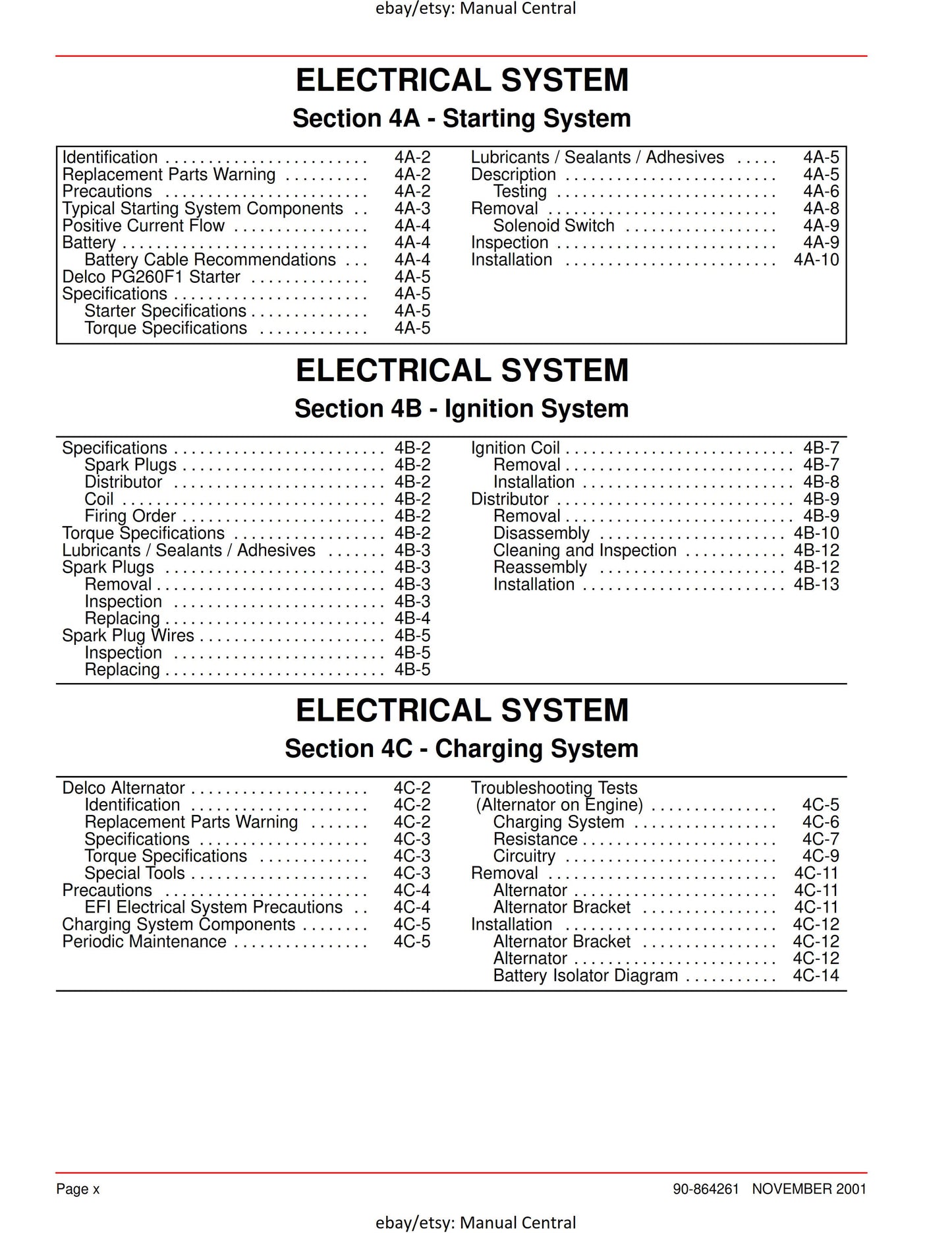 Mercury Mercruiser Service Manual 32 - 4.3L Gasoline Engine - SN 0M322781 & ABove -Nov 2001 Edition