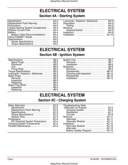 Mercury Mercruiser Service Manual 32 - 4.3L Gasoline Engine - SN 0M322781 & ABove -Nov 2001 Edition