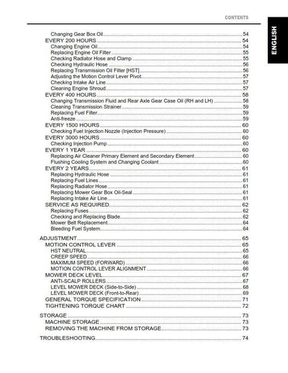 Kubota - ZD221 Zero Turn Mower Operator Manual