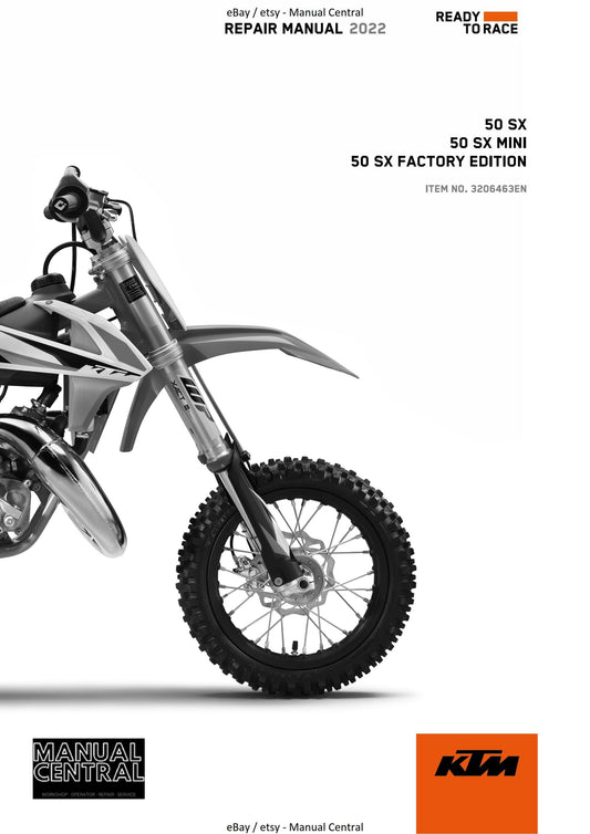 KTM 2022 - 50 SX Mini Factory Edition - Service Workshop Repair Manual