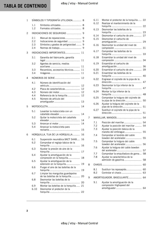 Spanish Language - KTM 2021 - 250 300 XC Tpi - Manual de Reparacion