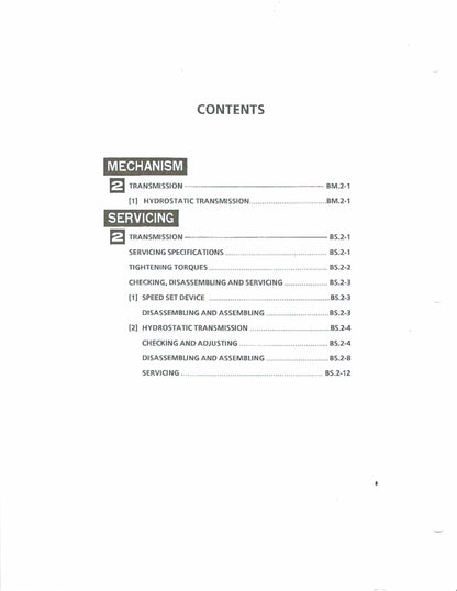 Kubota Tractor - B6200HST B7200HST - Mechanism Section - Workshop Service Repair Manual