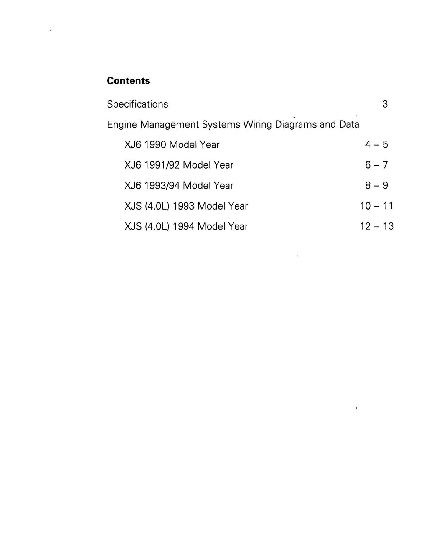 Jaguar Aj6 4.0L Engine Management System OBD I - Diagnostic Guide