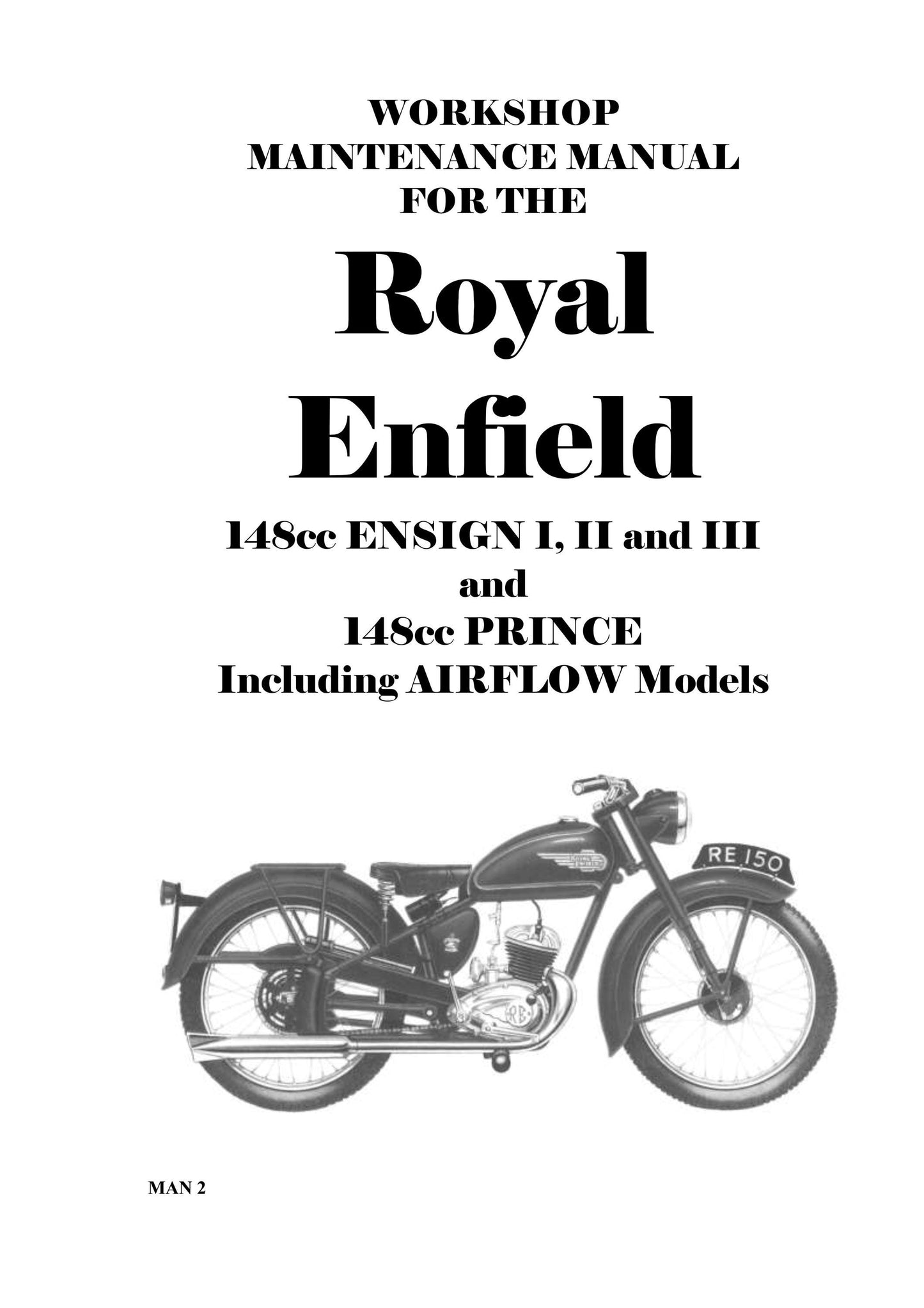 1953 to 1961 Royal Enfield 148cc Ensign I, II and III, 148cc Prince, Including Airflow Models - Workshop Service Repair Manual