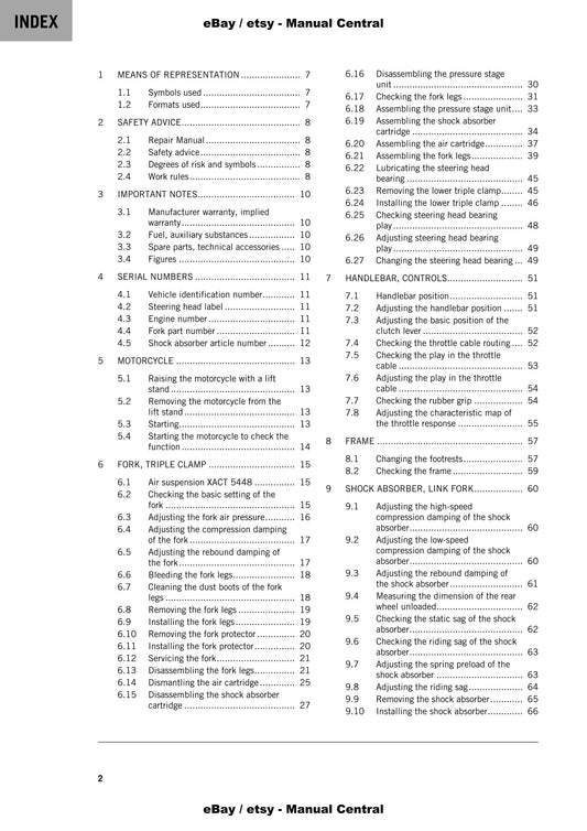 KTM 2022 - 250 300 Xc Tpi - Service Workshop Repair Manual