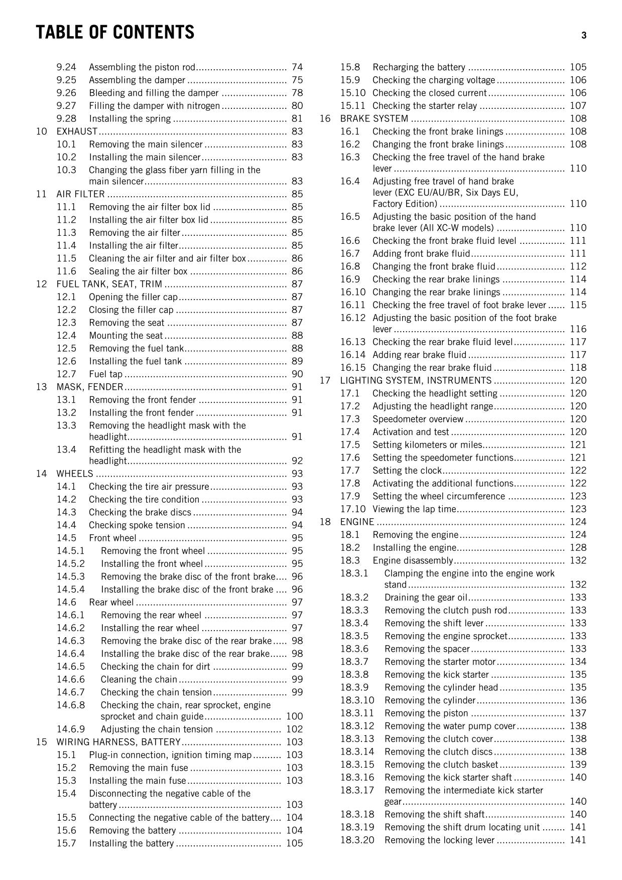 KTM 2015 - 250 300 Exc Six Days Factory Edition Xc-w - Service Workshop Repair Manual