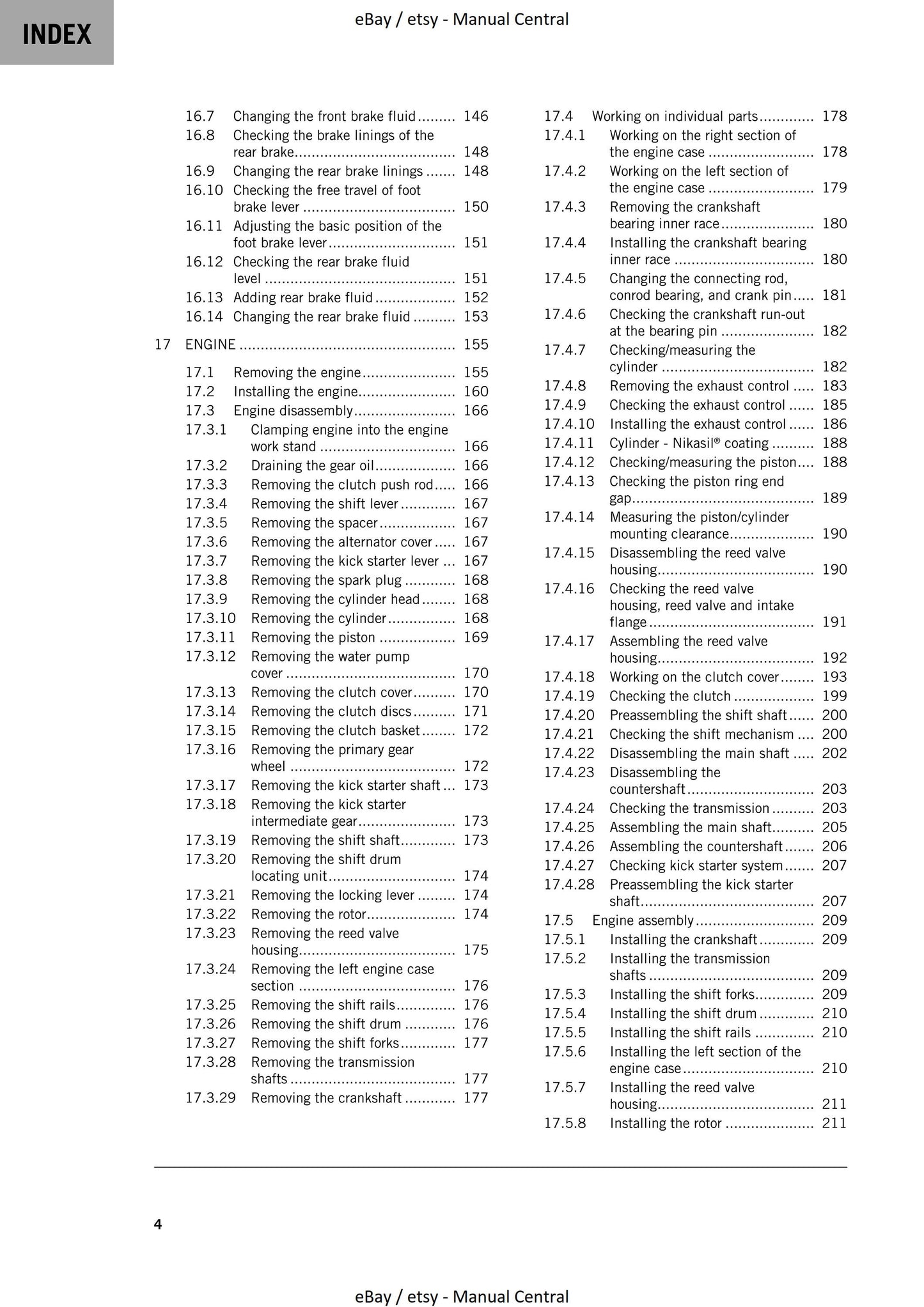 KTM 2020 - 125 150 SX - Service Workshop Repair Manual