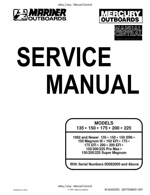 Mercury Outboards -  Service Manual 135 150 175 200 225 - workshop manual