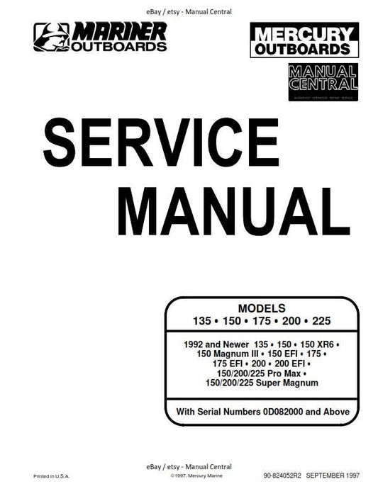 Mercury Outboards -  Service Manual 135 150 175 200 225 - workshop manual