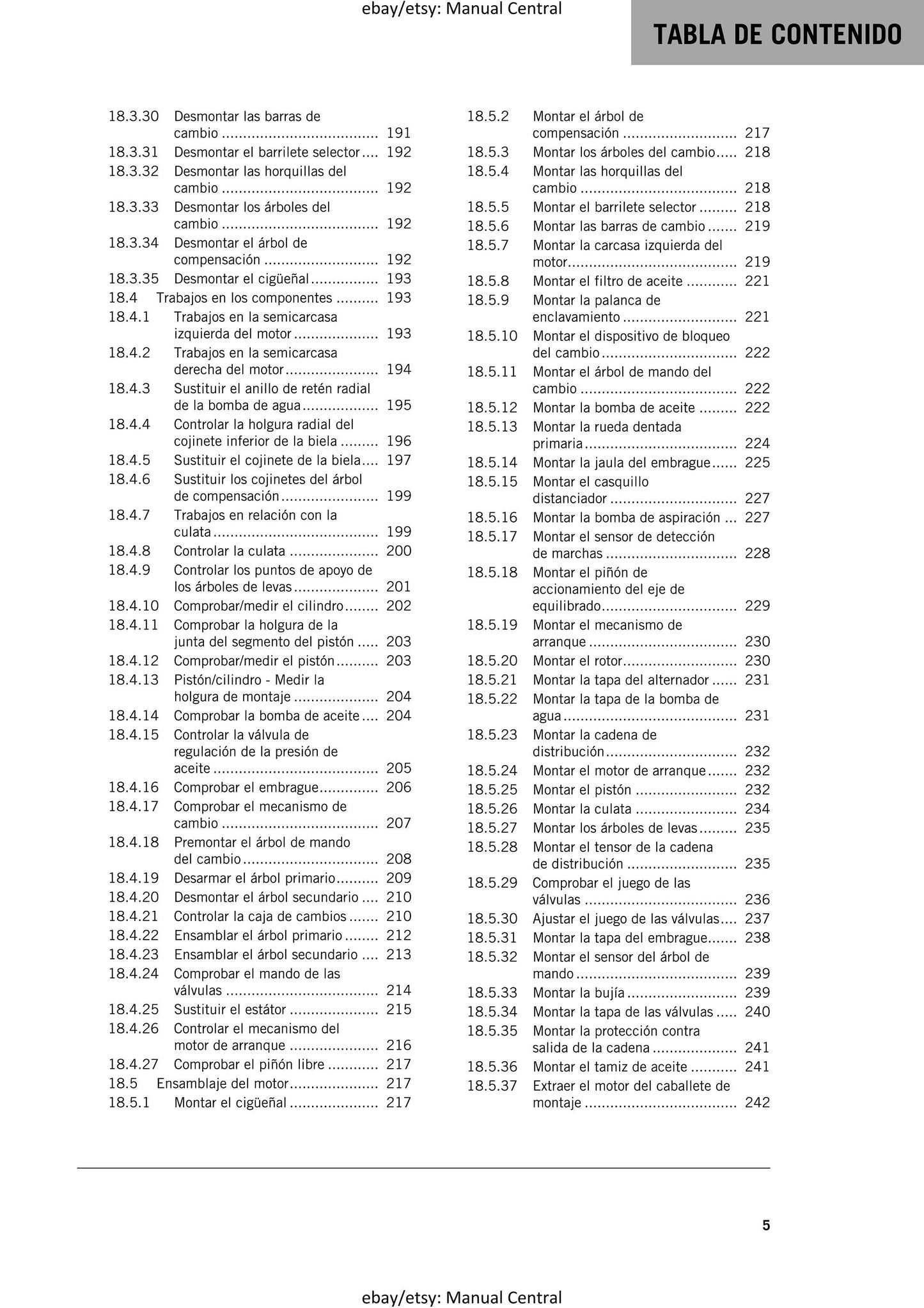 PDF - Spanish Language - KTM 2022 - 390 Duke - Manual de Reparacion