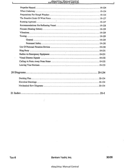 Bertram 36 Convertible  - Owners Manual