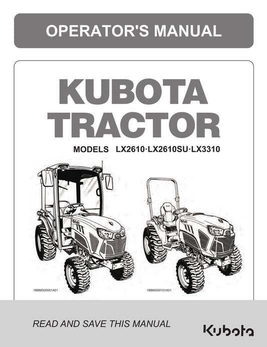 Kubota Tractor - LX2610 LX2610SU LX3310 Operator Manual