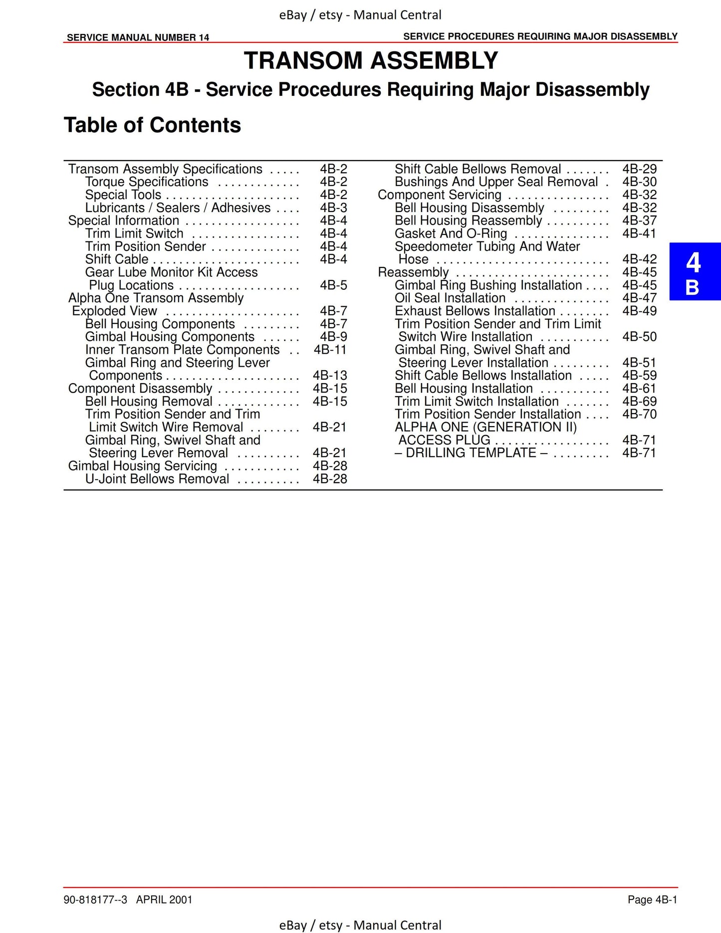 Mercury Mercruiser Service Manual 14 - Sterndrive Units Alpha One Generation II