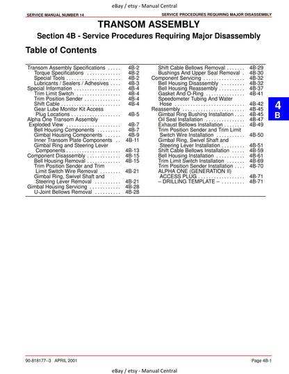 Mercury Mercruiser Service Manual 14 - Sterndrive Units Alpha One Generation II