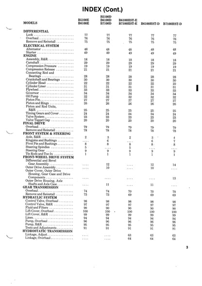 Kubota Tractor - B5100 B5100E B6100D B6100E B6100HST-D B6100HST-E B7100D B7100HST-D B7100HST-E - Workshop Service Repair Manual