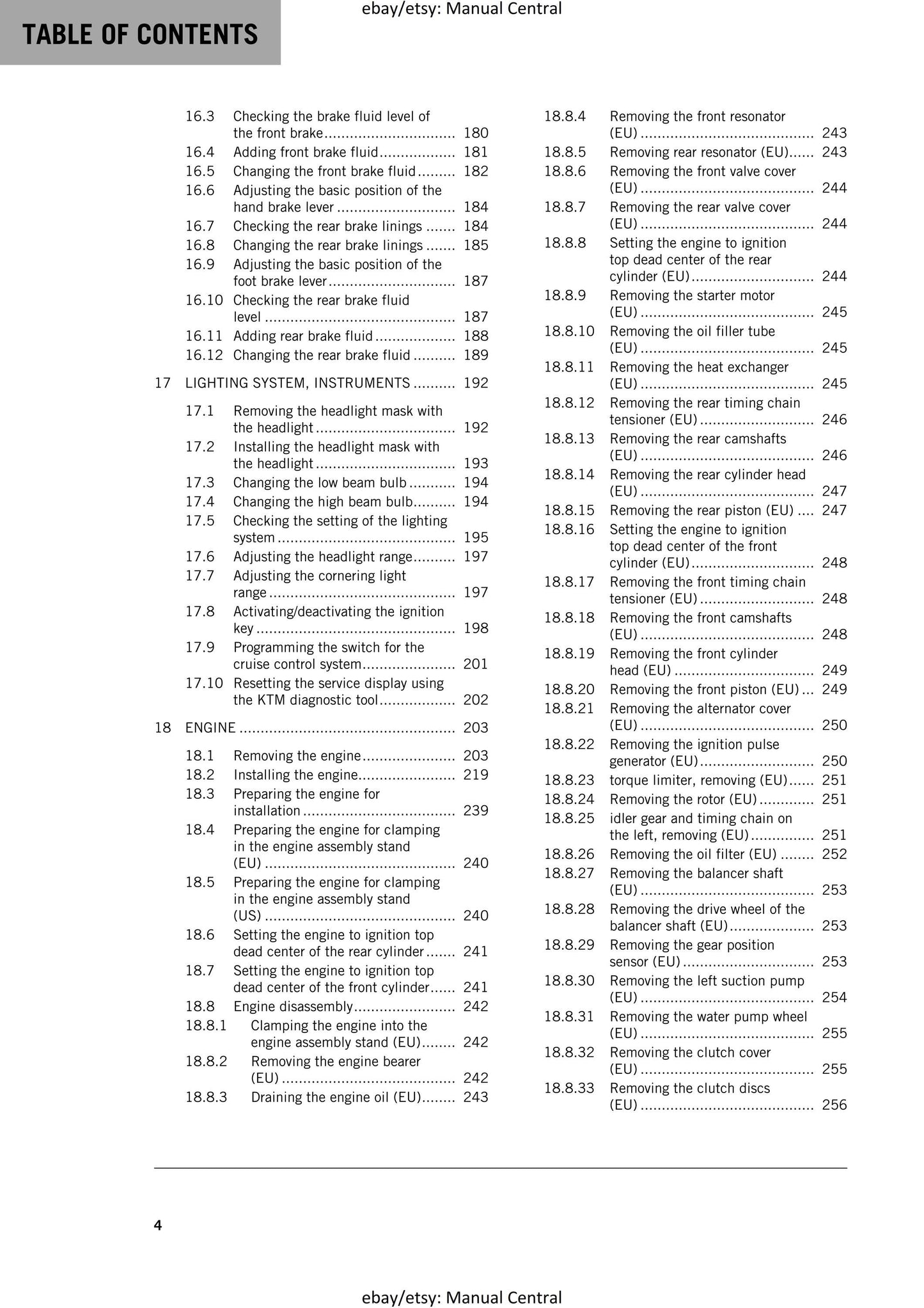 KTM 2017 - 1290 Super Adventure T - Service Workshop Repair Manual