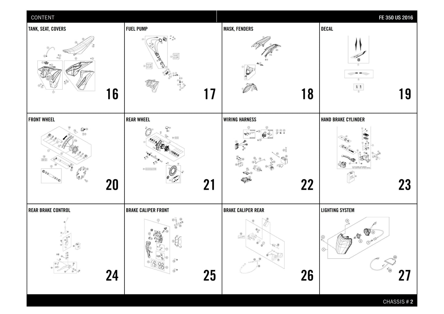 Husqvarna 2016 FE 350 US- Parts Manual Catalog