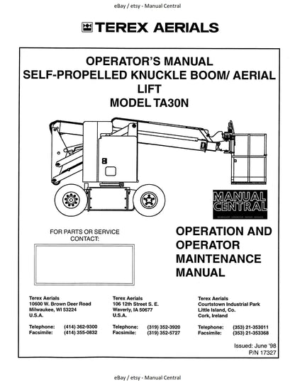 Terex - TA30N Operation & Operator Maintenance Manual - June 1998