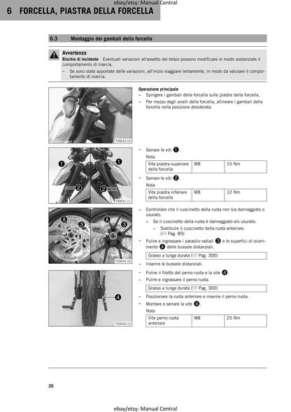Italian Language - 2022 KTM 125 DUKE - Manuale Di Riparazione - Workshop Service Repair Manual