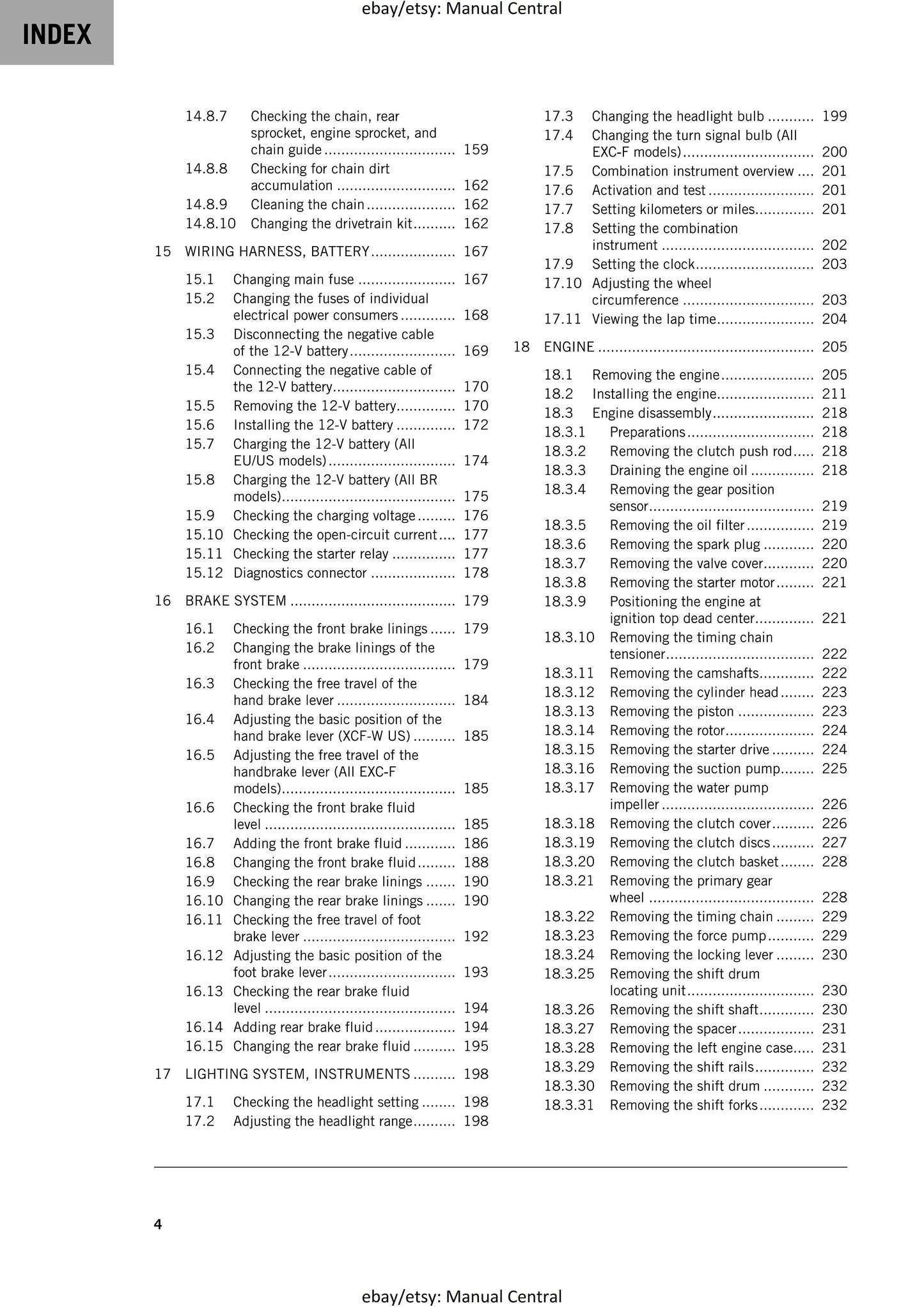 KTM 2020 - 350 Exc-f Six Days Xcf-w- Service Workshop Repair Manual