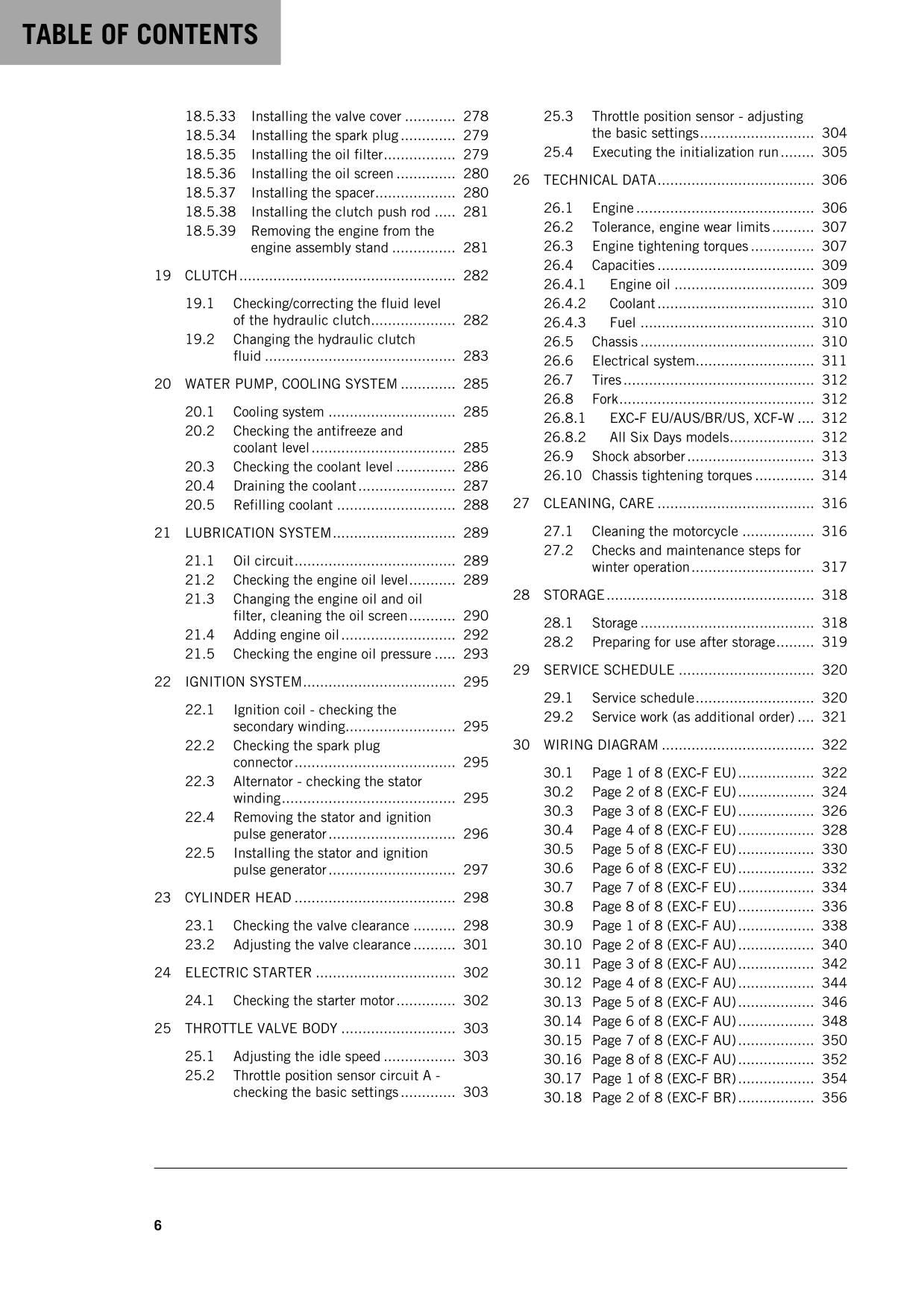 KTM 2016 - 350 EXC-F XCF-W - Service Workshop Repair Manual