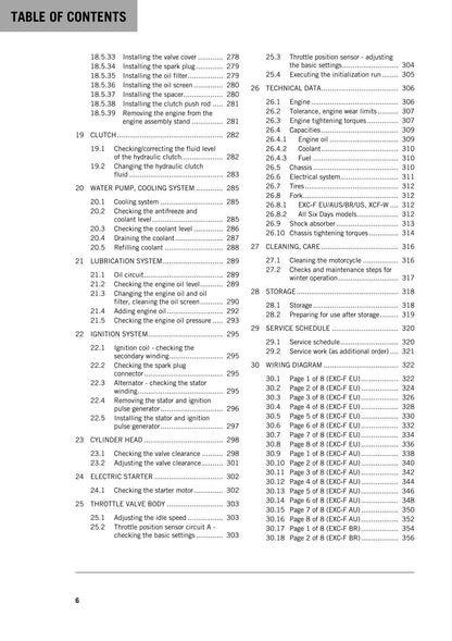 KTM 2016 - 350 EXC-F XCF-W - Service Workshop Repair Manual