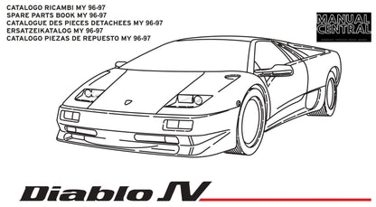 Lamborghini Diablo sv 1996 1997 - parts manual