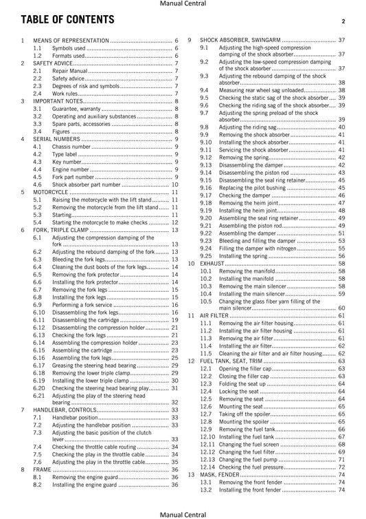 KTM 2012 - Freeride 350 - Service Workshop Repair Manual