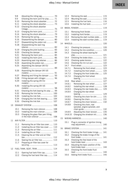 KTM 2020 - 125 150 SX - Service Workshop Repair Manual