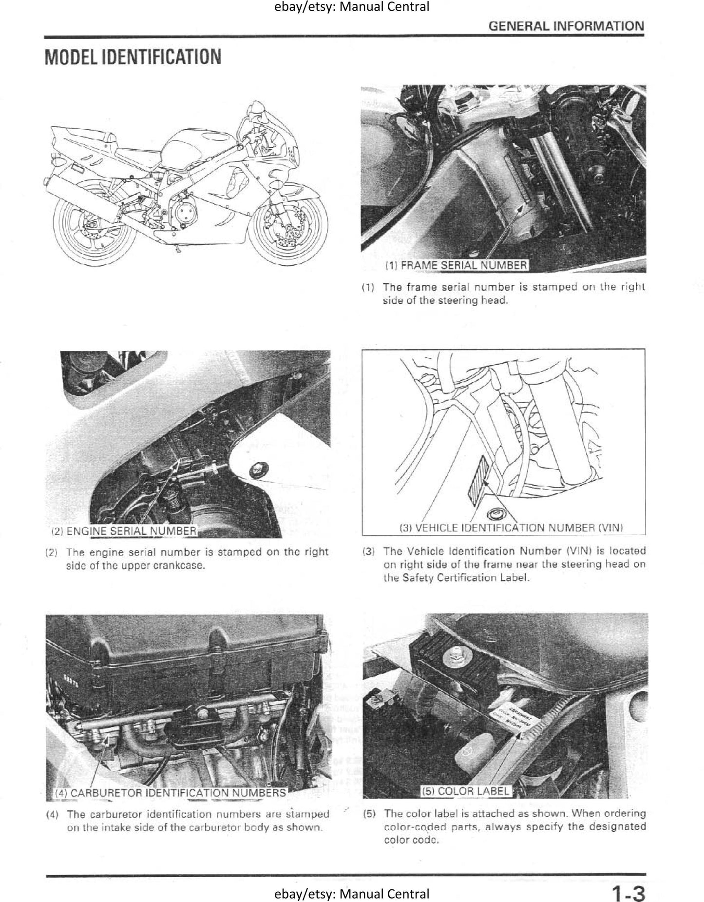 Honda CBR900RR - 1996 1997 1998 - Workshop Service Repair Manual