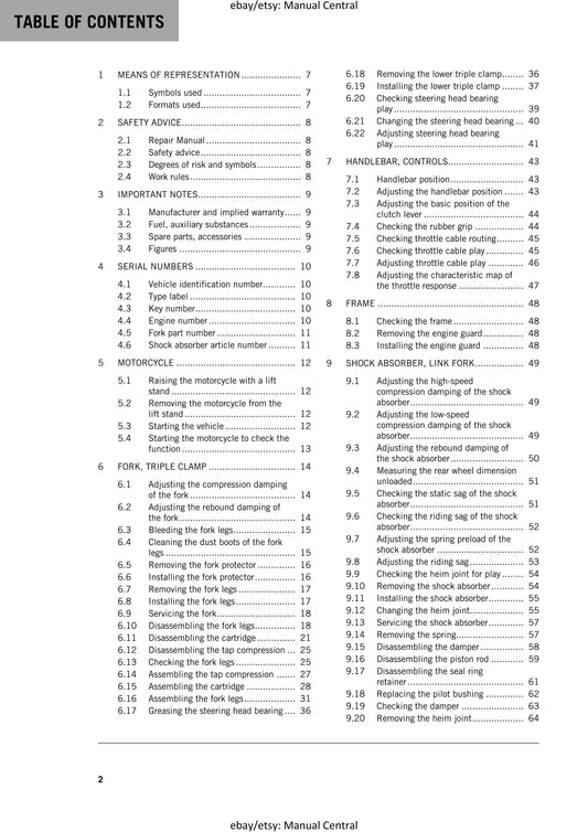 KTM 2020 - Freeride 250 F - Service Workshop Repair Manual