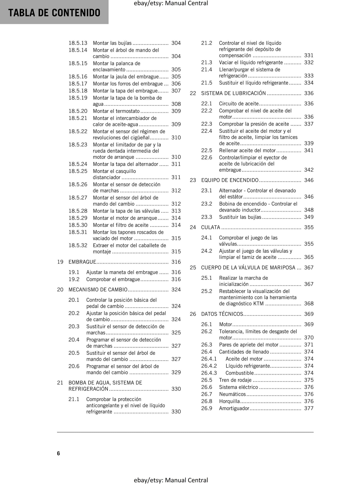 Spanish Language - KTM 2023 - 890 Duke GP - Manual de Reparacion