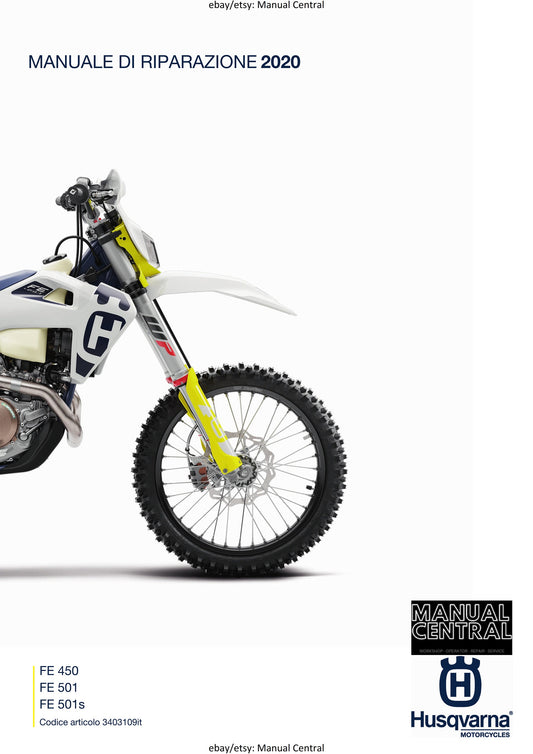 Italian Language - 2020 Husqvarna FE 450 500 501s - Manuale Di Riparazione