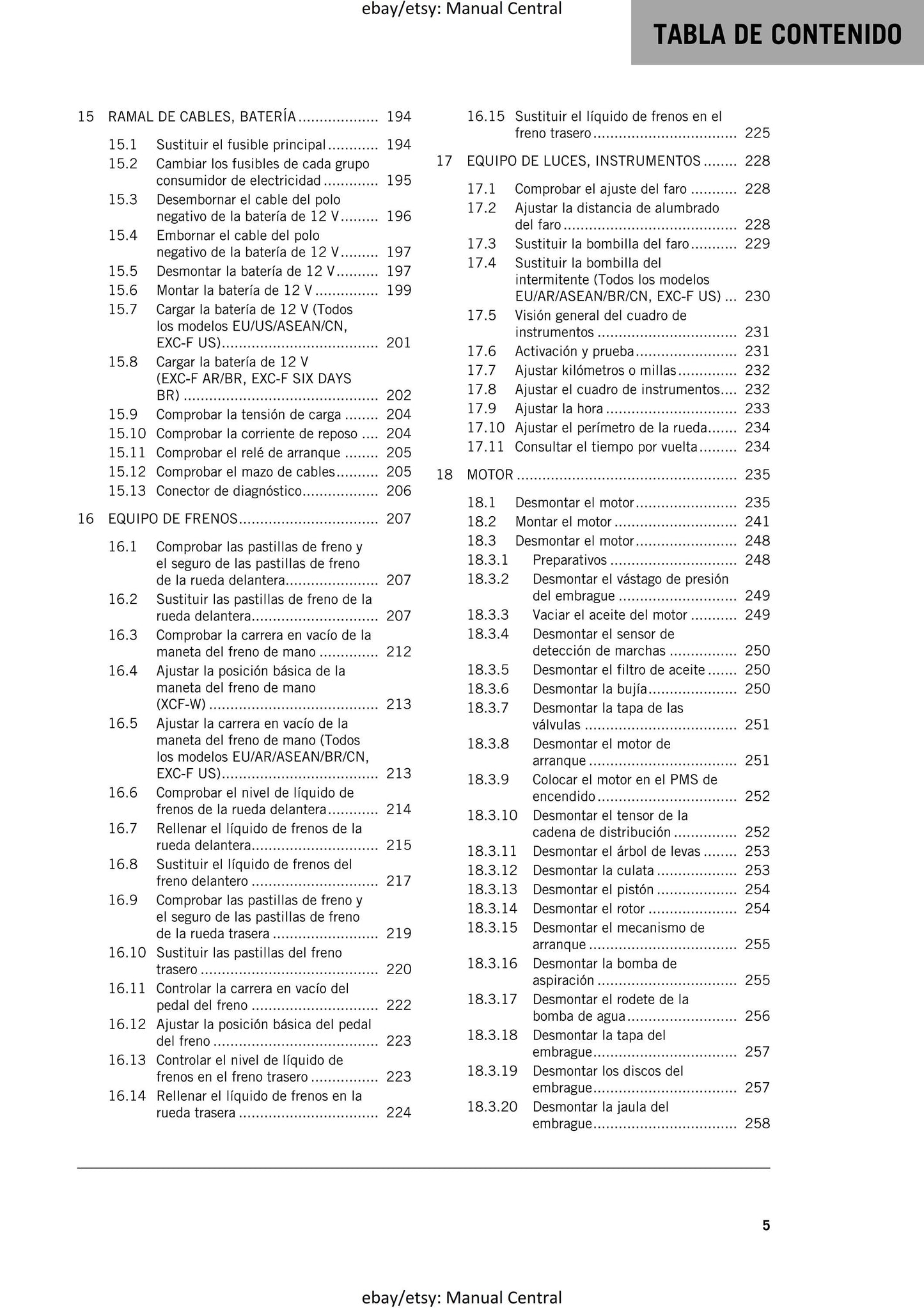 Spanish Language - KTM 2022 - 350 Xcf-w Exc-f Six Days Factory Edition - Manual de Reparacion