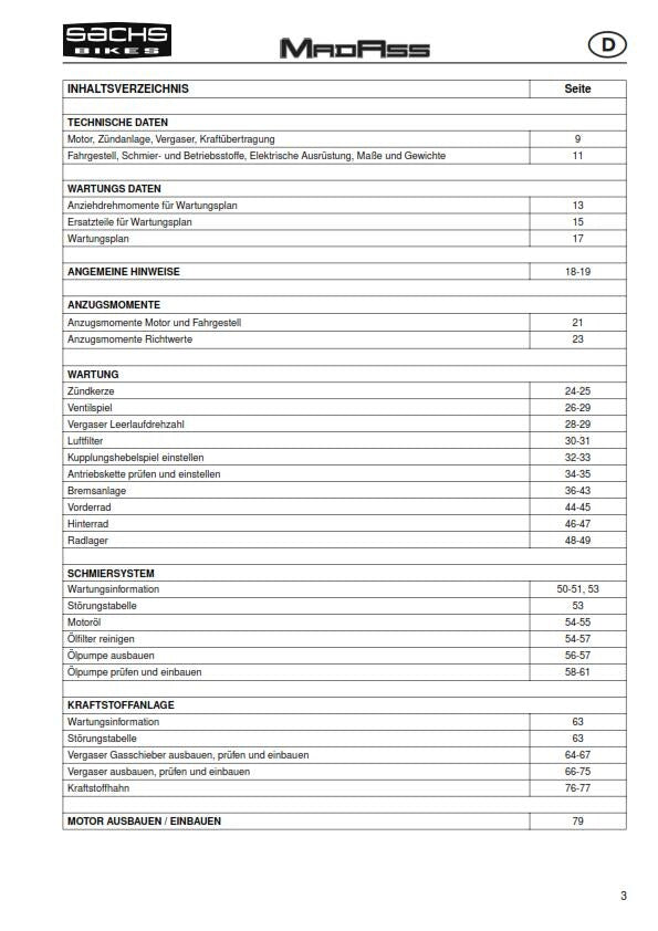 Sachs Madass 50 Workshop Service Repair Manual - English & German Language