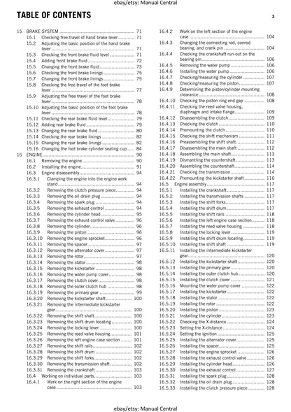 KTM 2016 - 65 SX - Service Workshop Repair Manual