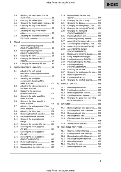 Husqvarna 2020 - FC FX 450 Rockstar Edition - Workshop Service Repair Manual