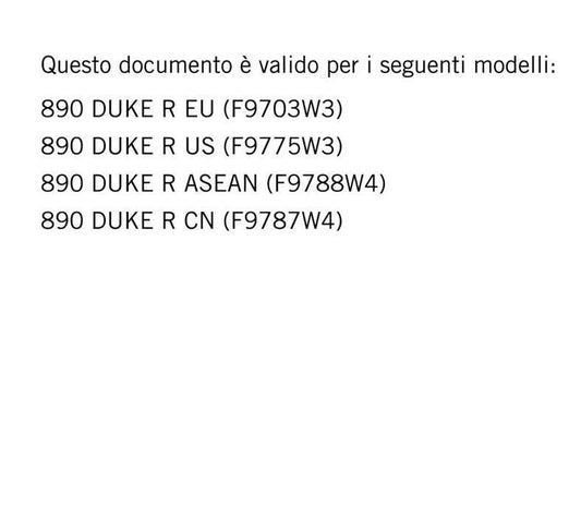 Italian Language - KTM 2023 - 890 Duke R - Manuale Di Riparazione