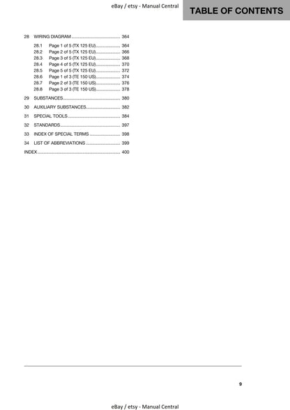 Husqvarna 2019 - TX 125 TE 150 - Workshop Service Repair Manual