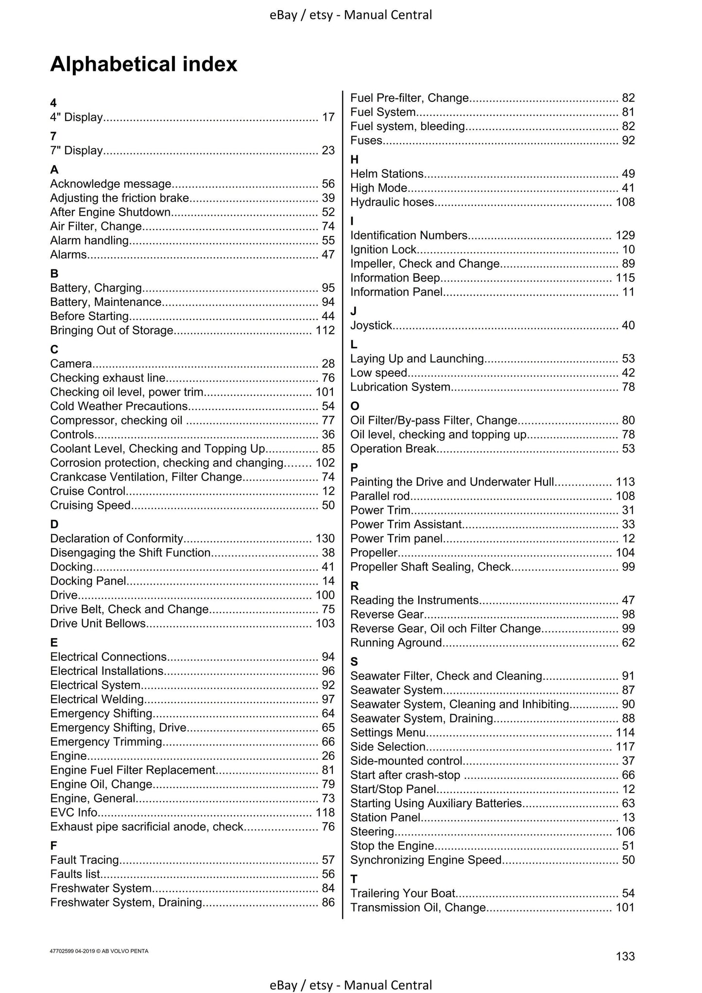 Volvo Penta - D4 D6 - Operator Manual