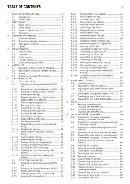 KTM 2013 - 250 300 Exc Six Days Xc-w - Workshop Service Repair Manuals