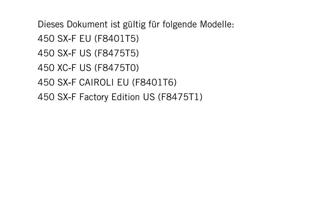 German Language - KTM 2020 - 450 Xc-f Sx-f Cairoli Factory Edition - Reparaturanleitung - Service Workshop Repair Manual