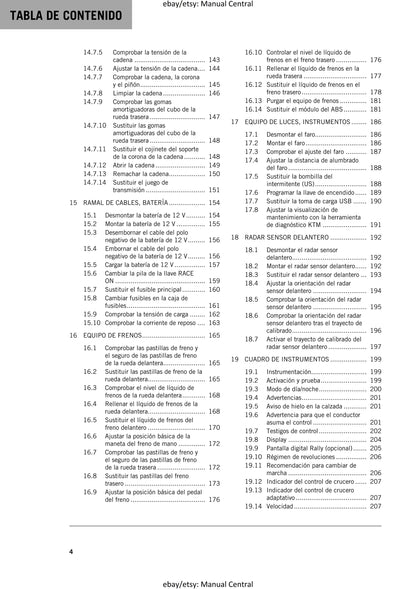 Spanish Language - KTM 2022 - 1290 Super Adventure S - Manual de Reparacion