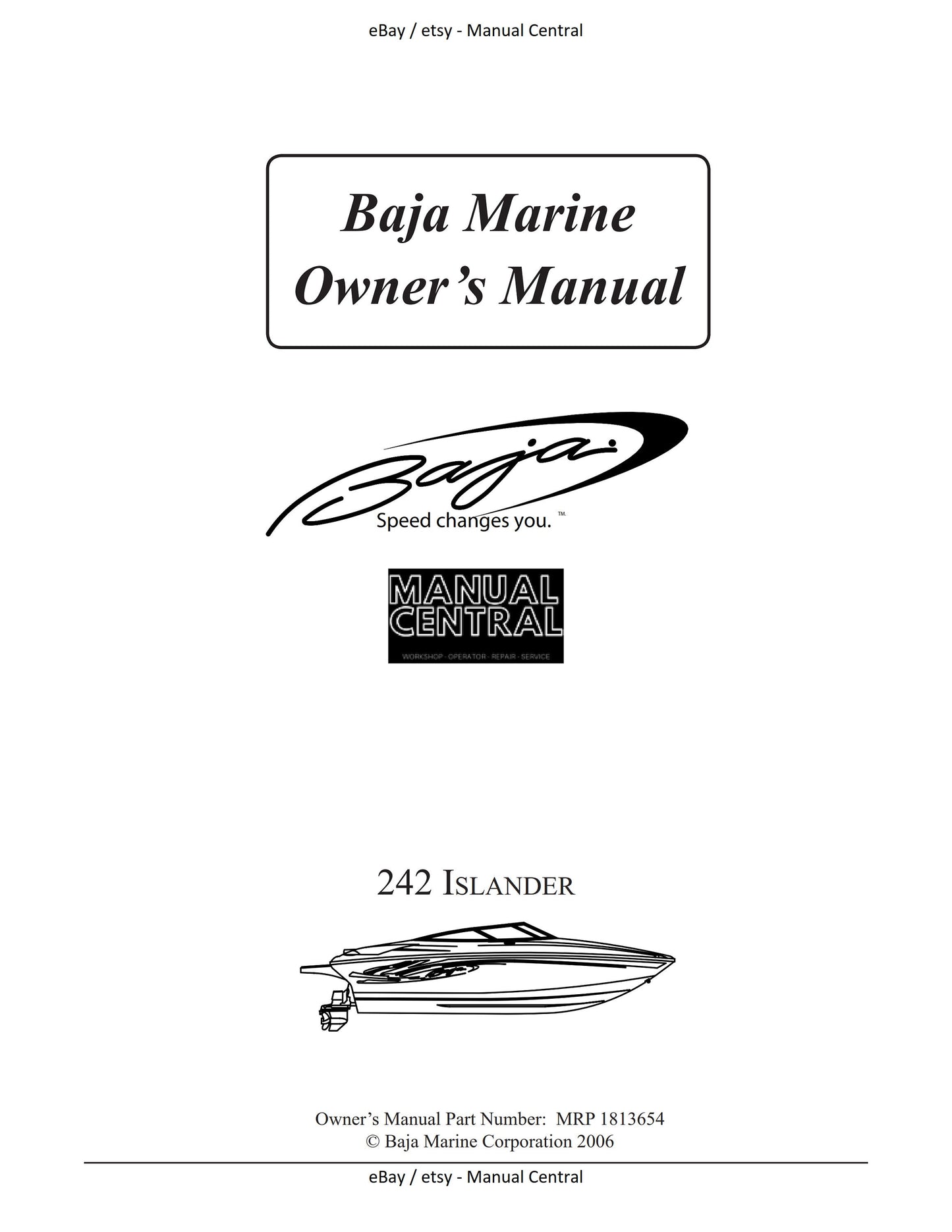 Baja Marine - 242 Islander - Owners Manual