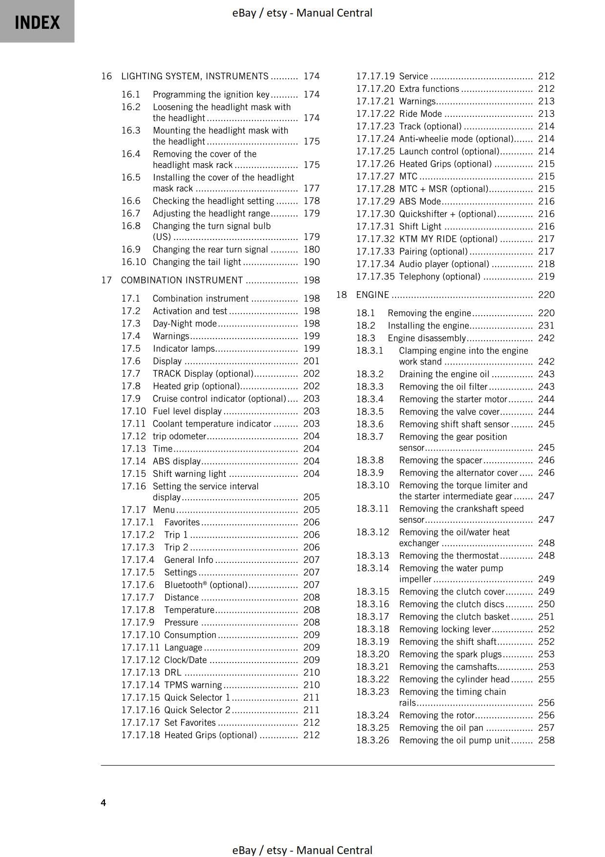 KTM 2022 - 890 Duke R - Service Workshop Repair Manual